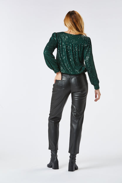 Zibi London - Elsie Sequin Wrap Blouse - 1010205