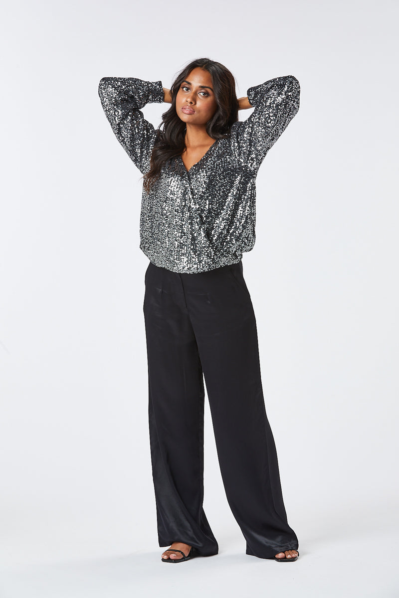 Zibi London - Elsie Sequin Wrap Blouse - 1010205