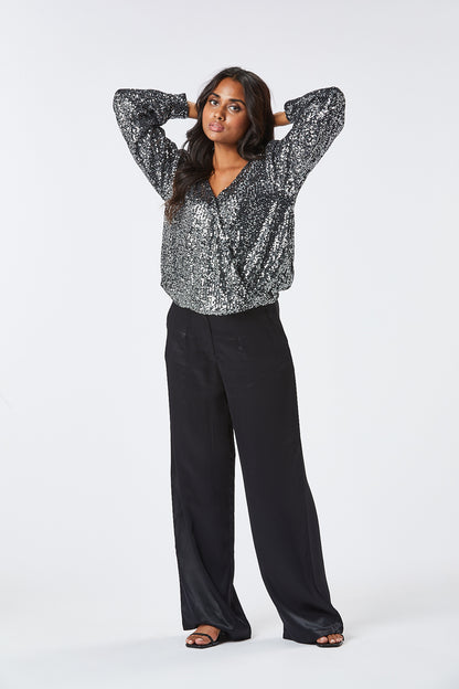 Zibi London - Elsie Sequin Wrap Blouse - 1010205