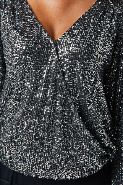 Zibi London - Elsie Sequin Wrap Blouse - 1010205