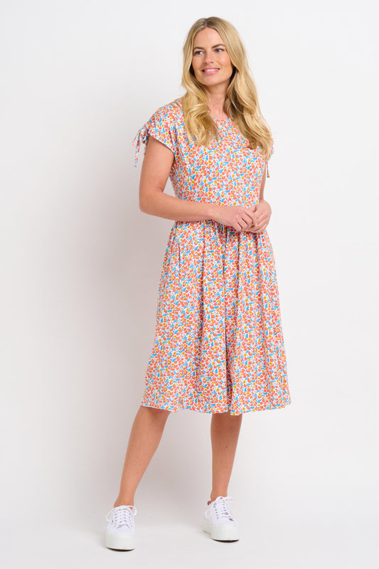 Brakeburn - Whimsical Floral Tie Shoulder Dress - 10127