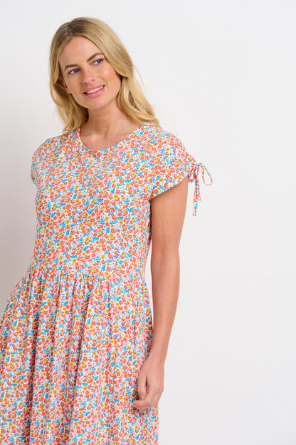 Brakeburn - Whimsical Floral Tie Shoulder Dress - 10127