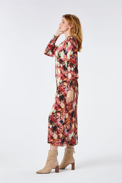 Zibi London - Idil Long Dress with Round Neck - 1020101