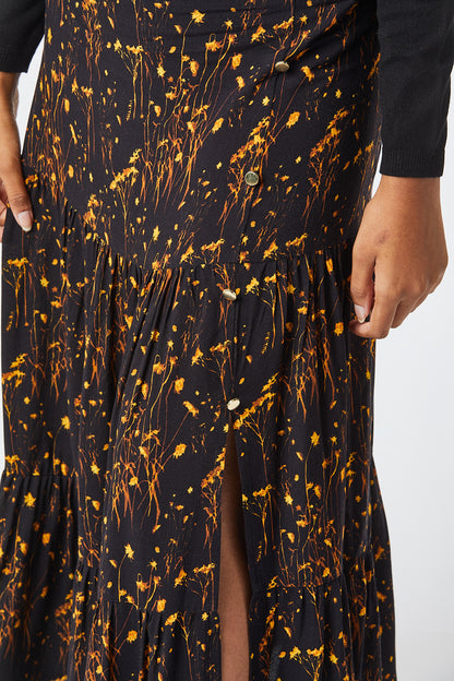 Zibi London - Lidy Buttoned Mid-Lenght Skirt - 1030501