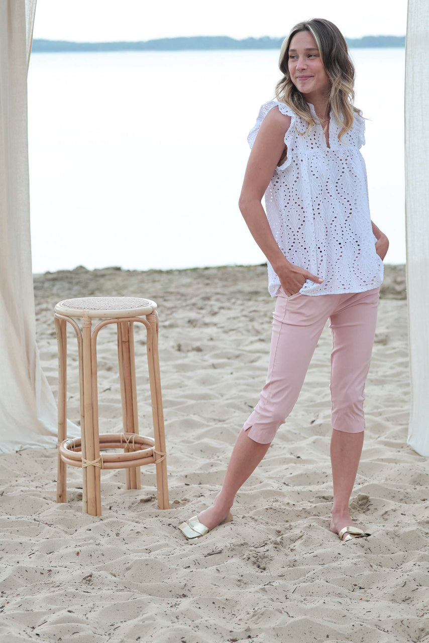 Actuelle - Stretch Capri  with Belt - 24e021