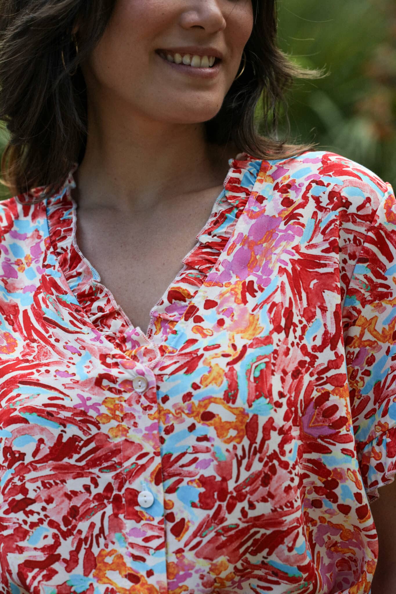 Beauty Queen Lipstick Print Blouse