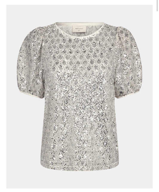 Freequent - Jersey mesh sequin blouse - Fq 212199