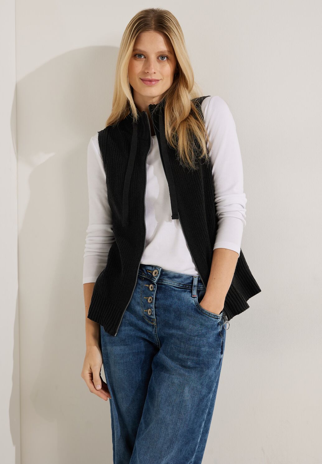 Cecil - Struchtúrtha Zip Vest Knit - 253718