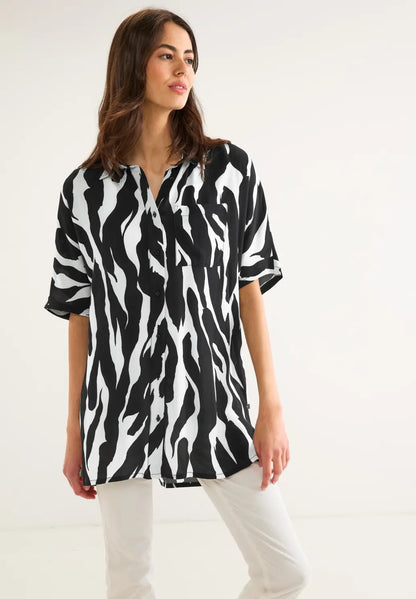 Street One - Zebra print Long Blouse - 343960