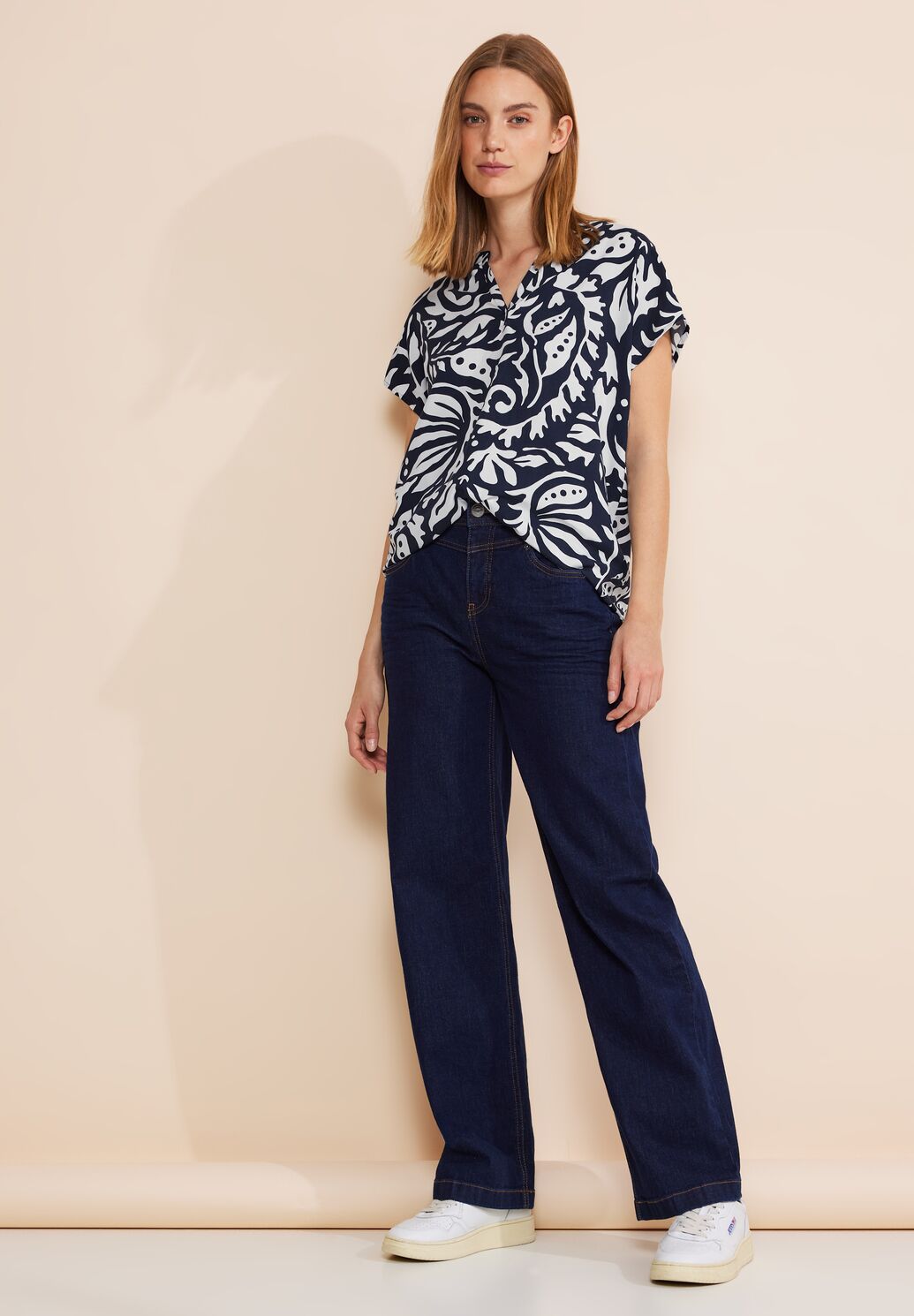 Street One - Shirt Blouse with Splitneck - 344570