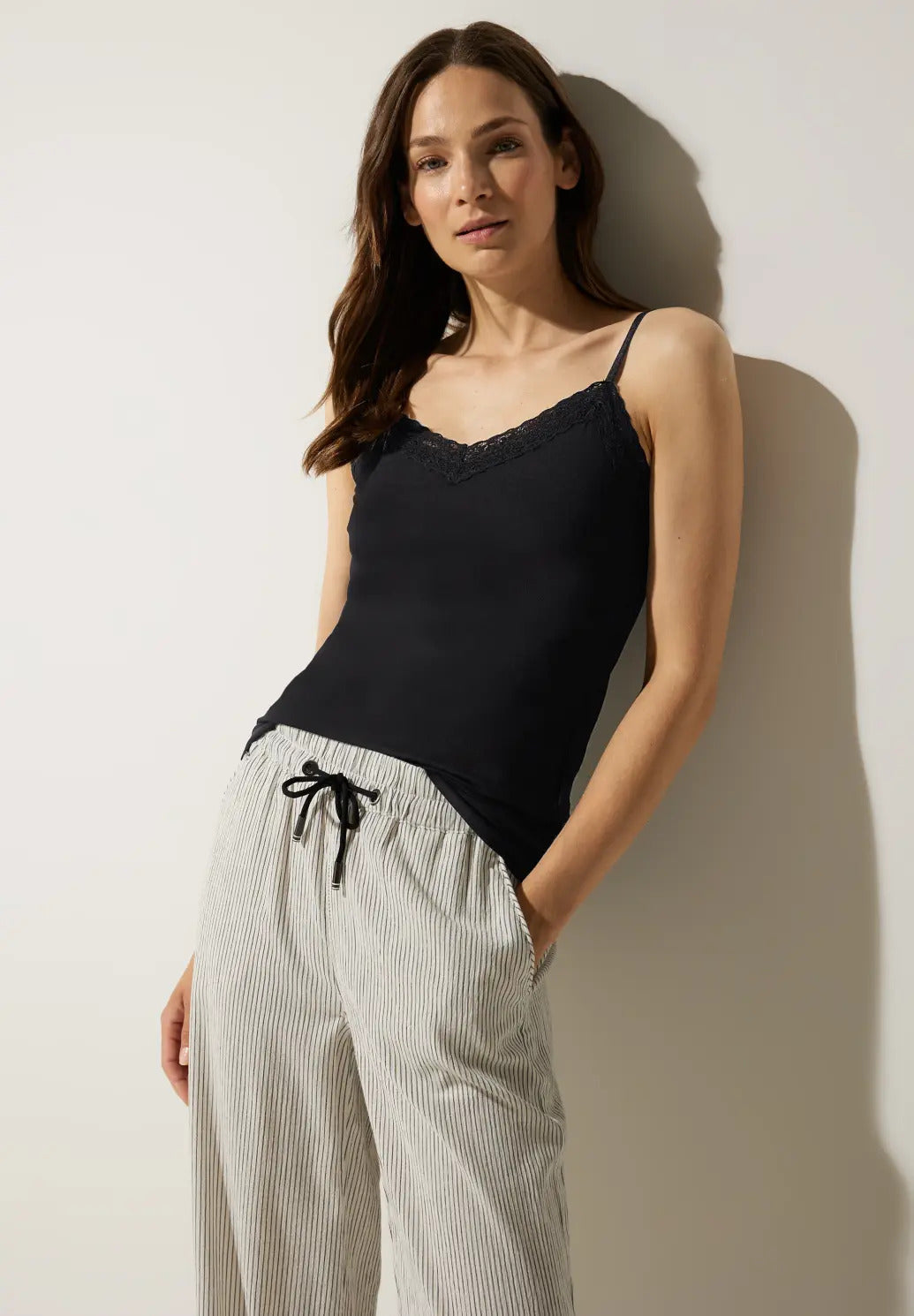 Street One - V-Neck Top with Lace - 320122