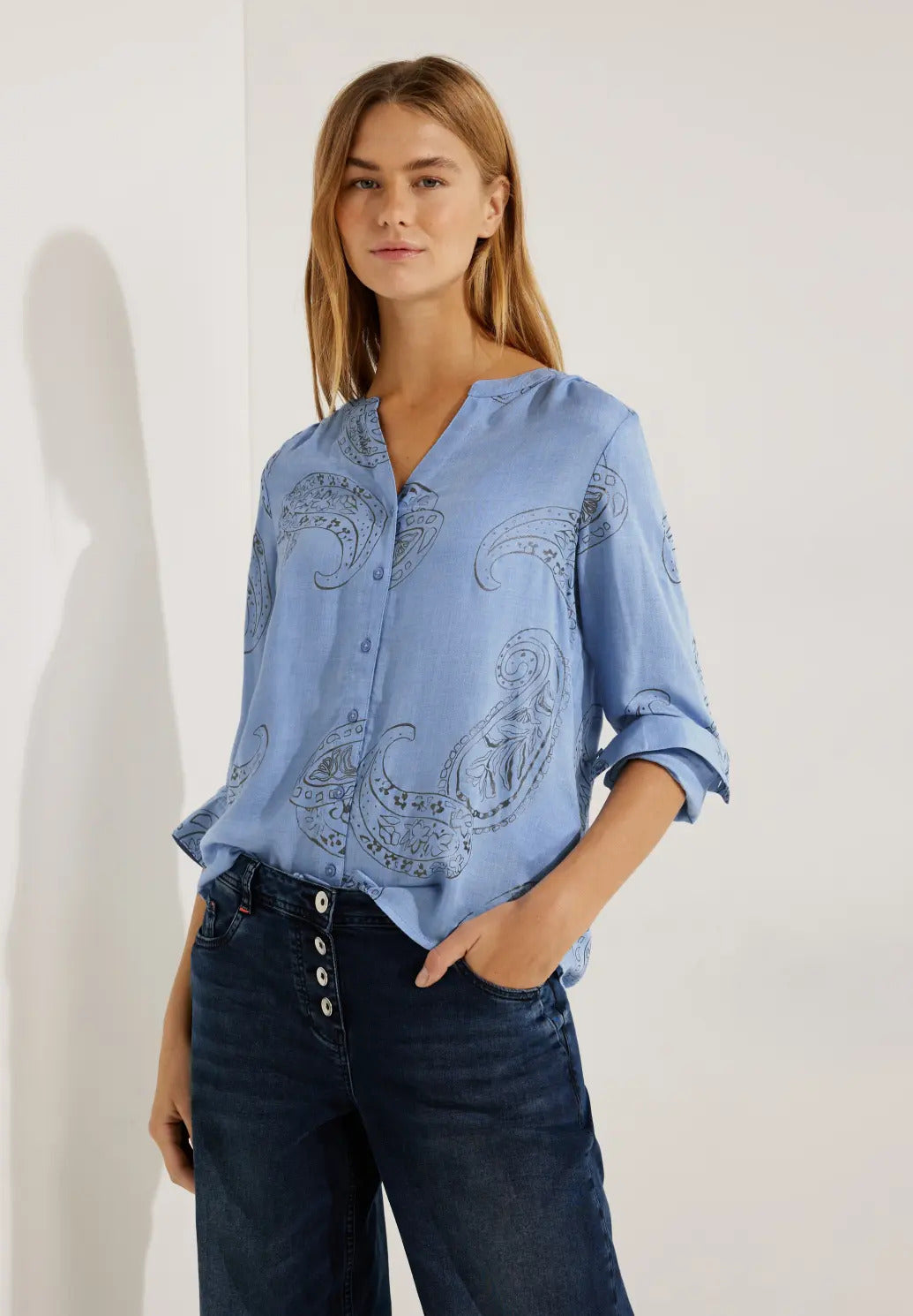 Cecil - Foil Print Blouse - 344266