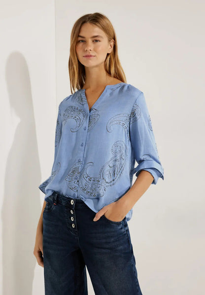 Cecil - Foil Print Blouse - 344266