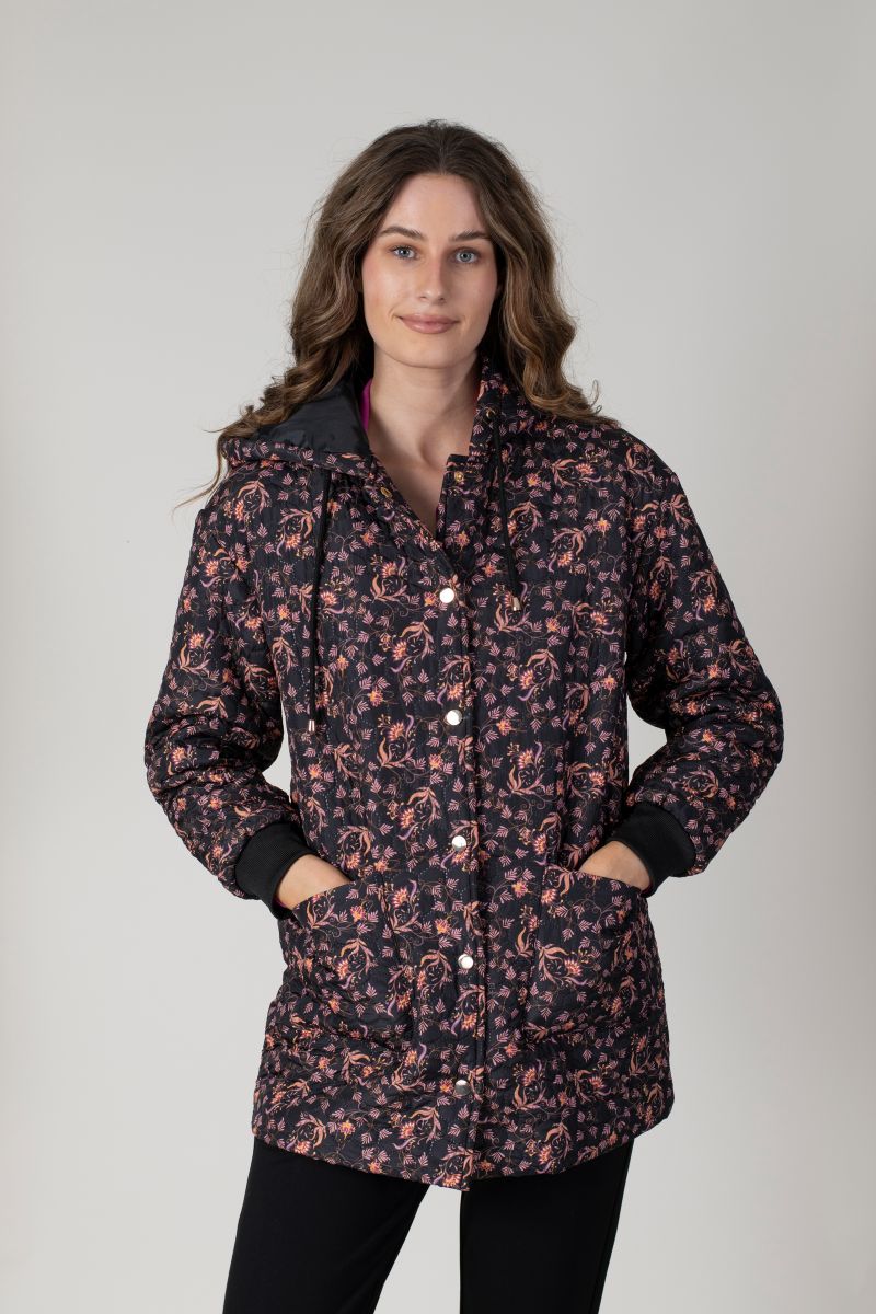 Jessica Graaf - Printed Embossed Hooded Jacket - 26059
