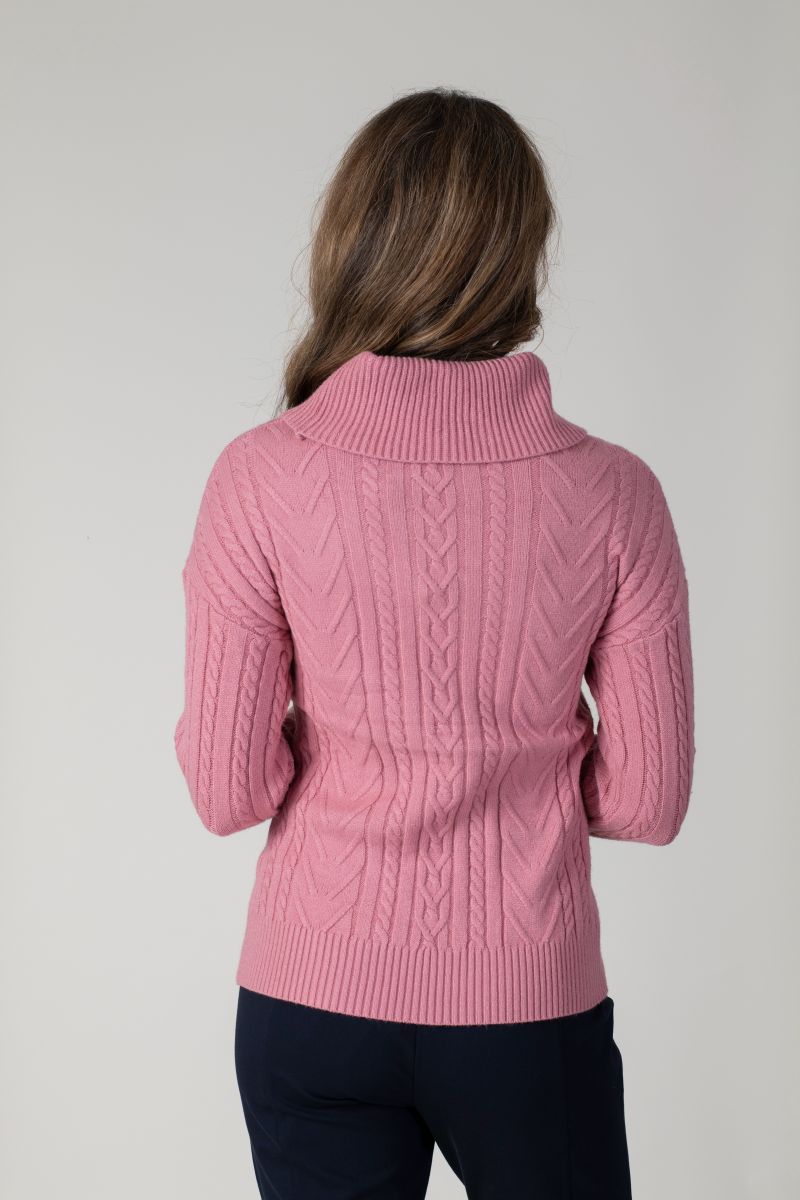 Jessica Graaf - Cowl Neck Cable Knited Sweater - 26615