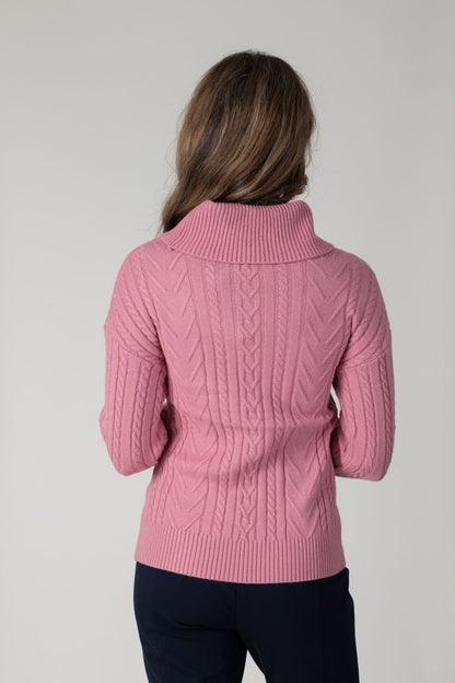 Jessica Graaf - Cowl Neck Cable Knited Sweater - 26615