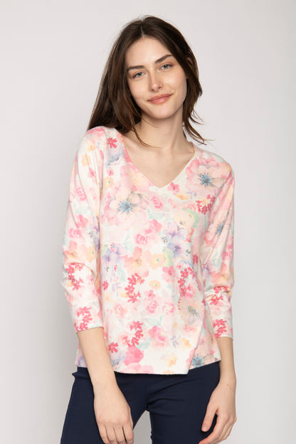 Jessica Graaf - V-Neck Floral Printed Knitwear - 27989