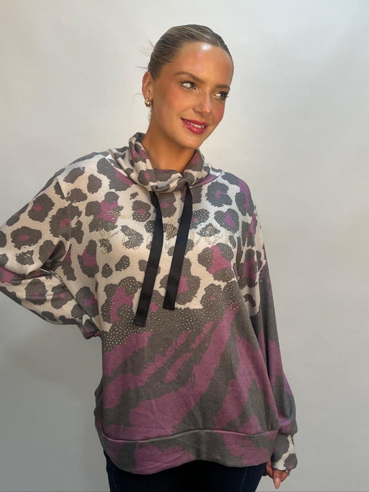 Lipstick - Cowl Print Sweater - 13147