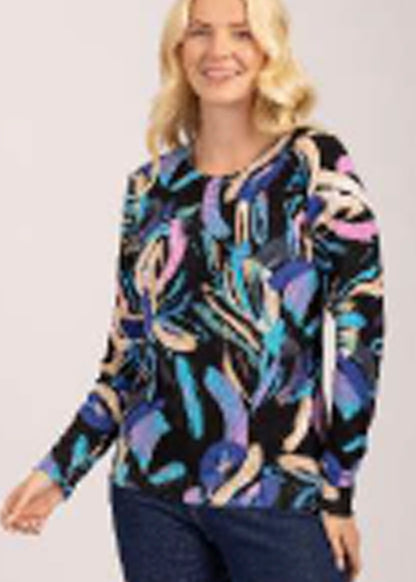 Mudflower - Abstract Paint Brush Jumper - 938