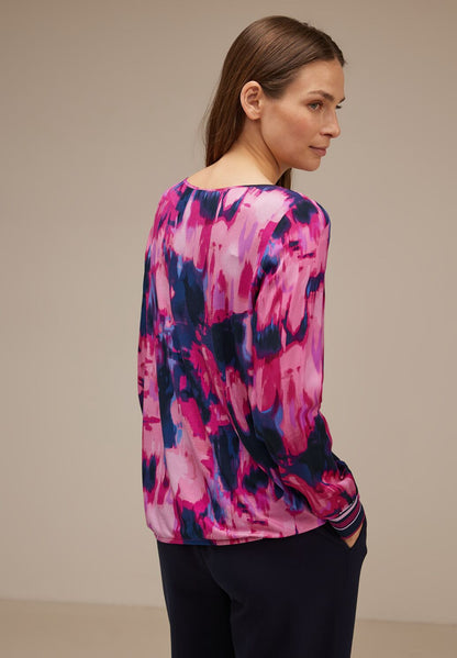 Street One - Printed Mat Mix Top with Slit - 320805