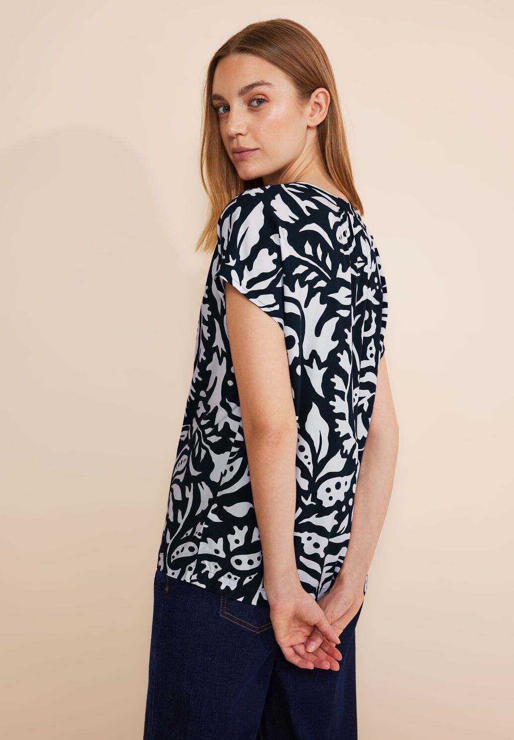 Street One - Shirt Blouse with Splitneck - 344570
