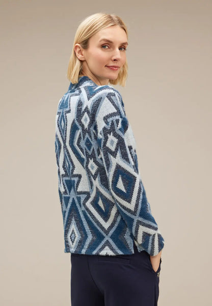 Street One - Fluffy Dessin Turtle Neck Top - 320695