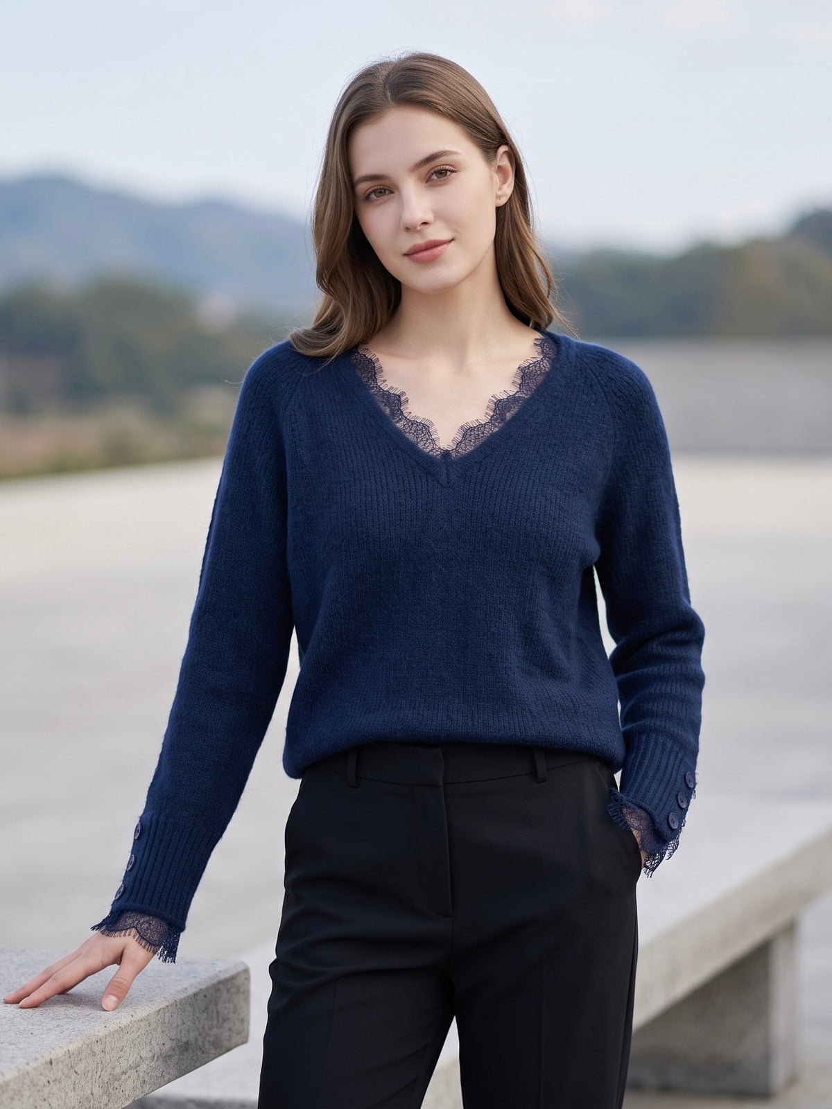 Carole - Lace jumper - Car Vg685