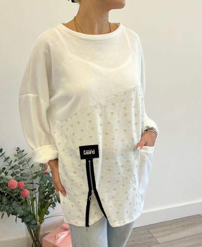 Lipstick - Longsleeved Top with Front Pocket - 12580