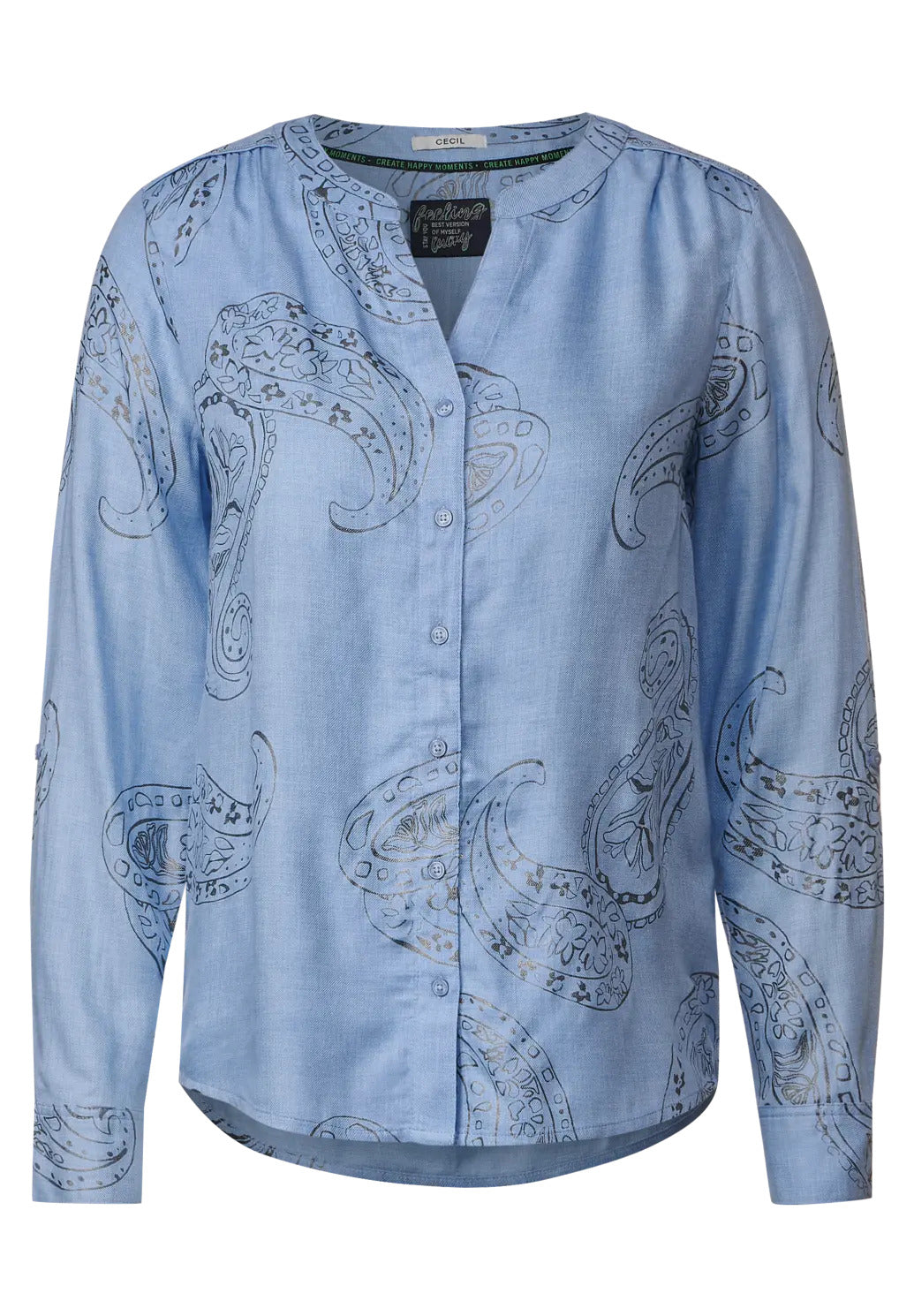 Cecil - Foil Print Blouse - 344266