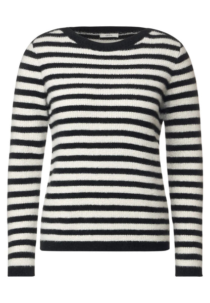 Cecil - Stripe Feather Yarn Pullover - 302608
