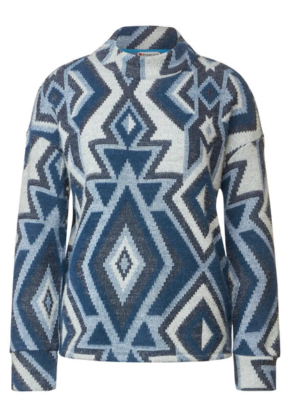 Street One - Fluffy Dessin Turtle Neck Top - 320695