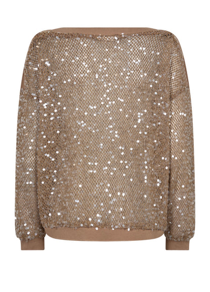 Freequent - Mesh fabric jumper with sequin - Fq 212195