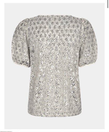 Freequent - Jersey mesh sequin blouse - Fq 212199