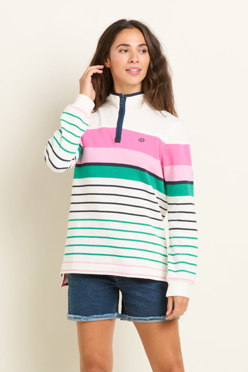 Brakeburn - Stripe Quarter Zip Sweater - 11377