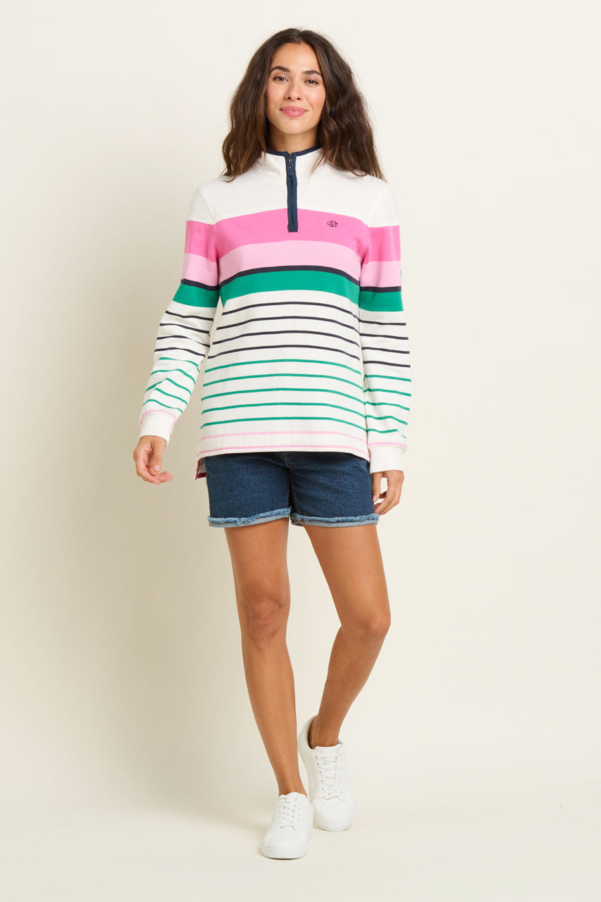 Brakeburn - Stripe Quarter Zip Sweater - 11377