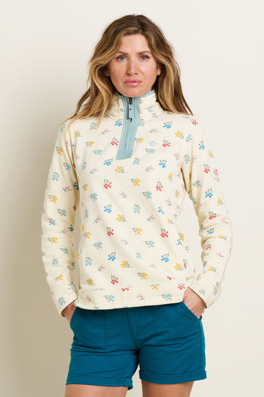 Brakeburn - Floral Zip Sweater - 11381