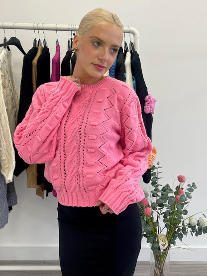Lipstick -  Cropped Long sleeved Knit Jumper - ZM10003