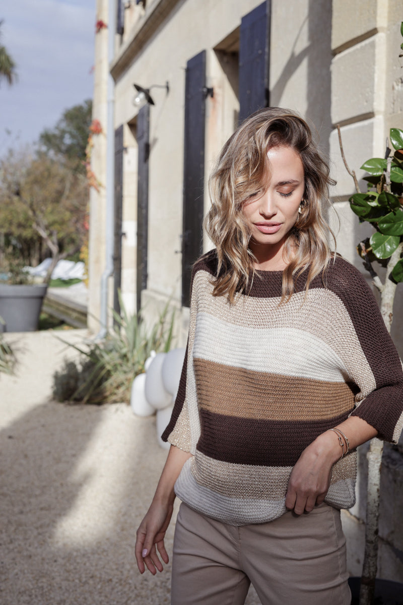 Actuelle - Sweater with Lurex Stripe - 23h005
