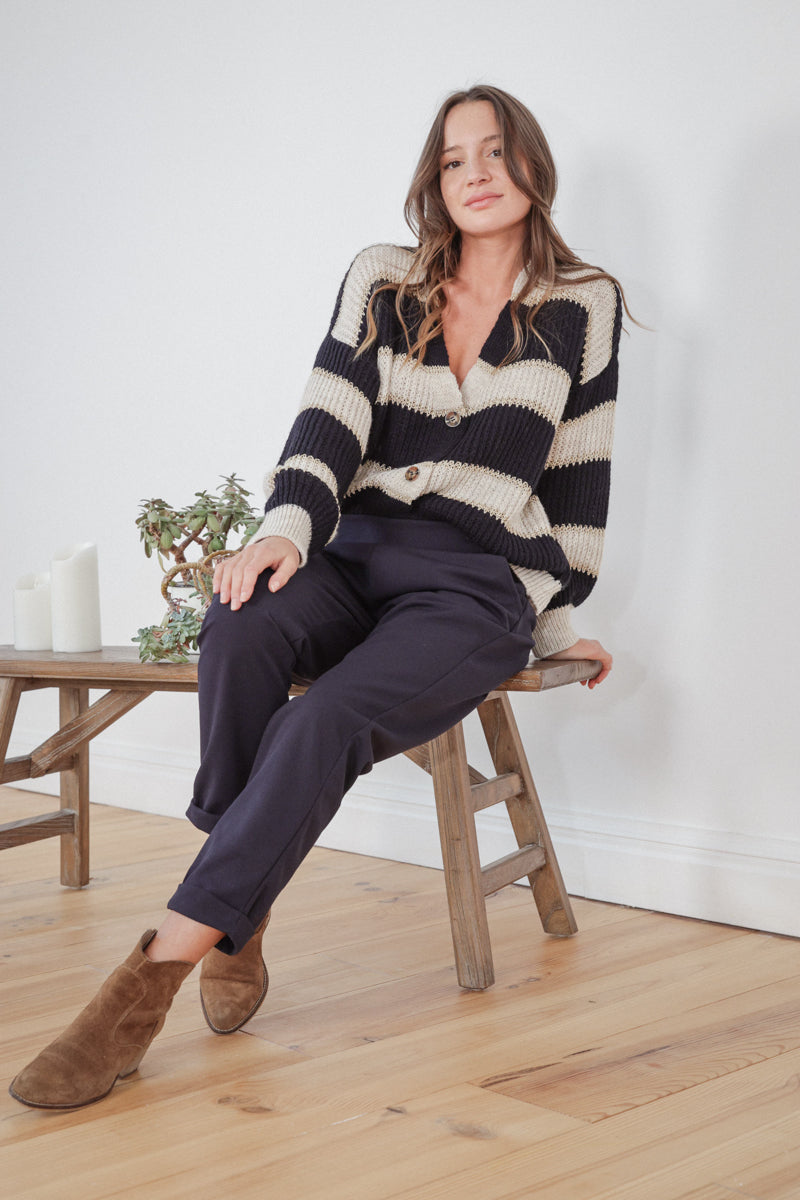 Actuelle - Straight Leg Sailor Trousers - 23H027