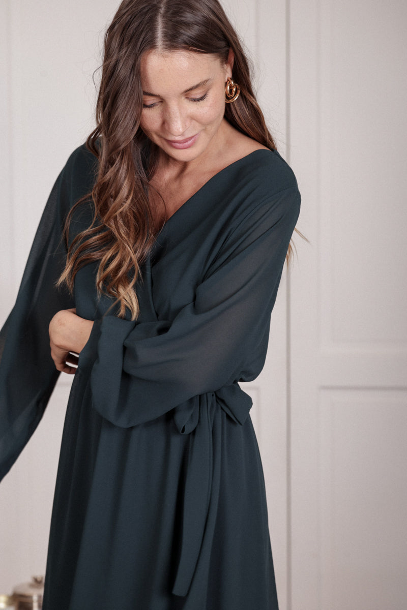 Actuelle - Tied Crossed Neck Dress - 23H028