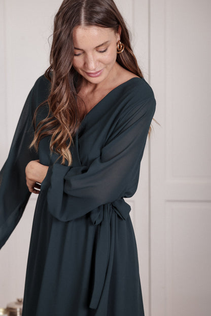 Actuelle - Tied Crossed Neck Dress - 23H028