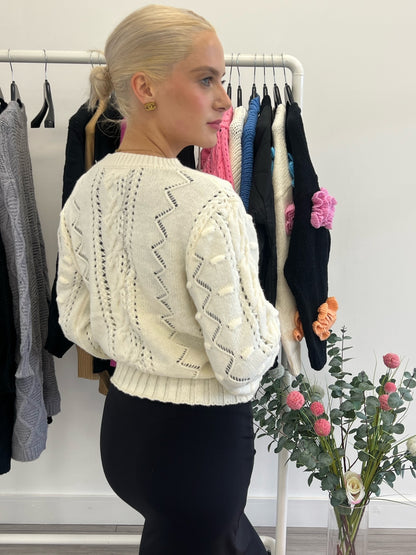 Lipstick -  Cropped Long sleeved Knit Jumper - ZM10003
