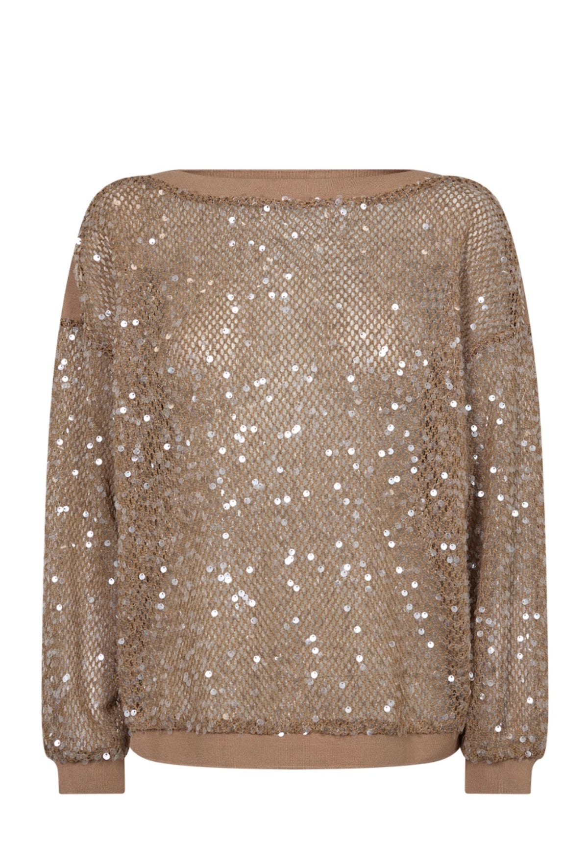 Freequent - Mesh fabric jumper with sequin - Fq 212195