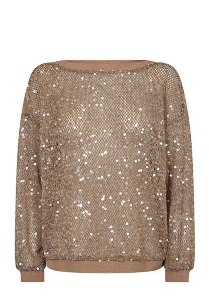 Freequent - Mesh fabric jumper with sequin - Fq 212195