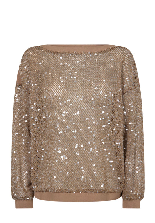 Freequent - Mesh fabric jumper with sequin - Fq 212195