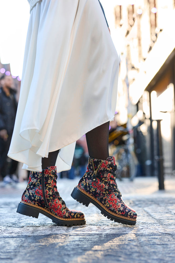 Rieker - Floral print ankle boot - Rie 72617-90