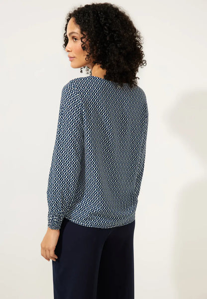 Street One - Printed Blouse with Tie Detail - 344147