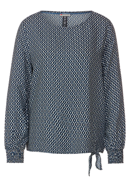 Street One - Printed Blouse with Tie Detail - 344147