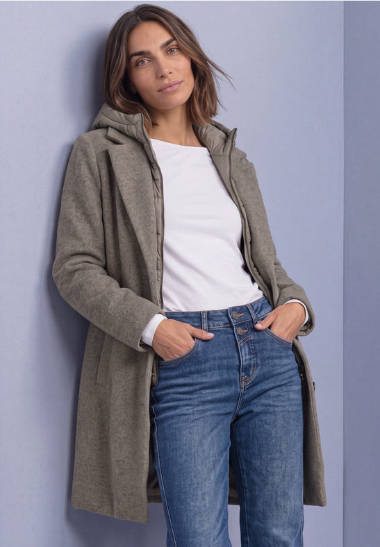 Street One - Reversible coat with hood - St 202256