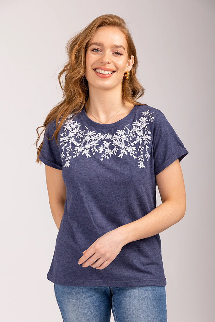 Mudflower - Embroidered Detail T-Shirt - 719